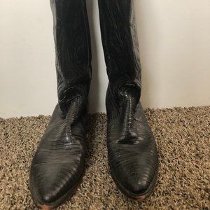 Vintage Dan Post Black Cowboy Boots